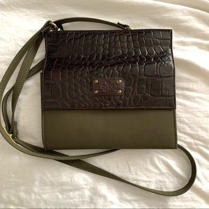 Rowallen of Scotland leather nylon crossbody bag EUC